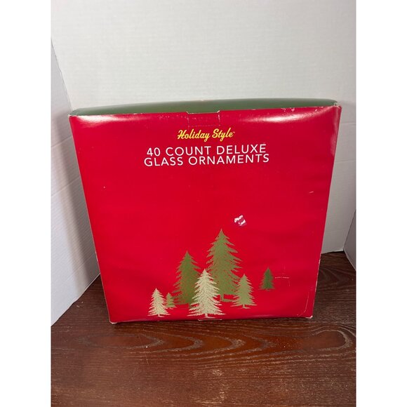 Vintage Holiday Style 40 Count Deluxe Gold Glass Christmas Tree Ornaments With H - Picture 2 of 2